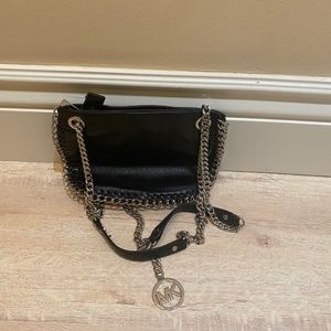 Michael Kors Black Leather Silver Hardware Handbag